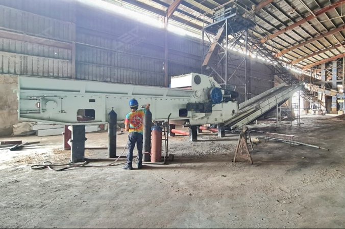 Drum Chipper สำหรับโครงการรีไซเคิล Coconut Husks ในฟิลิปปินส์